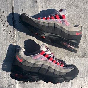 Nike Air Max 95 👟 Grey / Solar Red